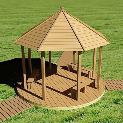Un bon prix. La cour arrière WPC Gazebo bois plastique composite WPC pavillon 10x10 pieds en ligne